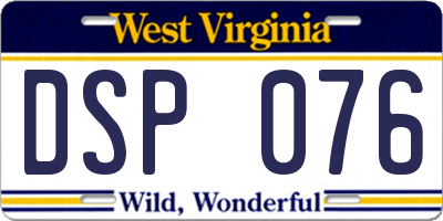 WV license plate DSP076