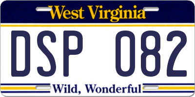 WV license plate DSP082