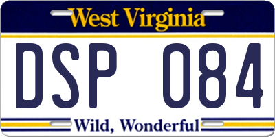 WV license plate DSP084