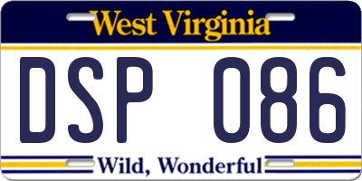 WV license plate DSP086