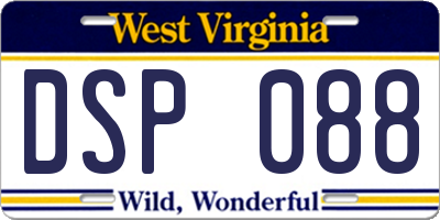 WV license plate DSP088
