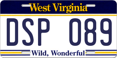 WV license plate DSP089