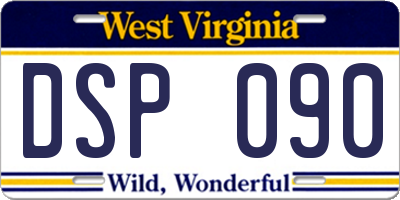 WV license plate DSP090