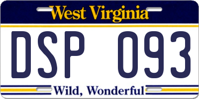WV license plate DSP093