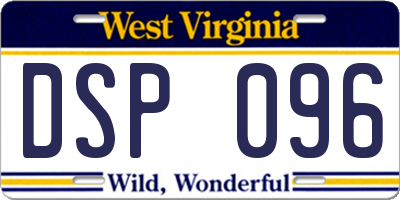 WV license plate DSP096