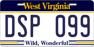 WV license plate DSP099