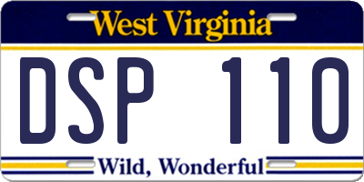 WV license plate DSP110