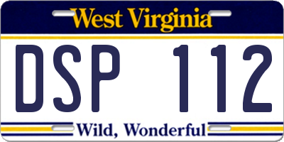 WV license plate DSP112