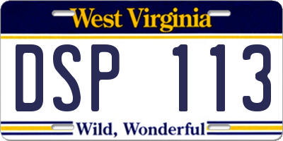 WV license plate DSP113