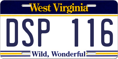 WV license plate DSP116