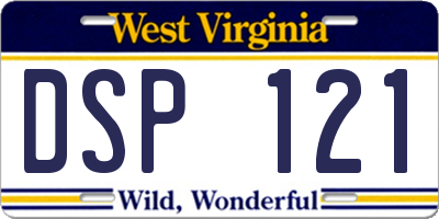 WV license plate DSP121