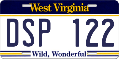 WV license plate DSP122