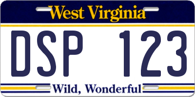 WV license plate DSP123