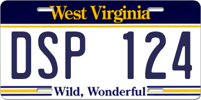 WV license plate DSP124