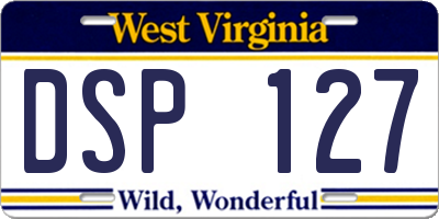 WV license plate DSP127