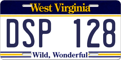 WV license plate DSP128