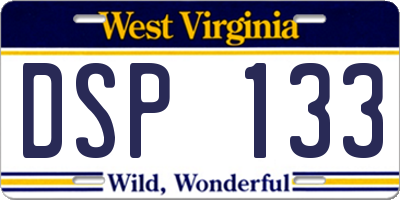 WV license plate DSP133