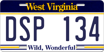 WV license plate DSP134
