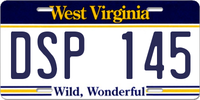 WV license plate DSP145