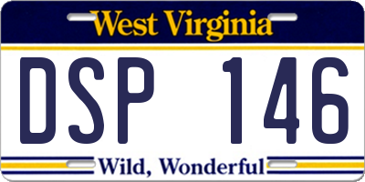 WV license plate DSP146