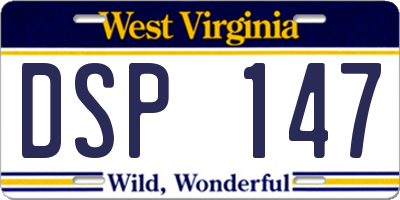 WV license plate DSP147