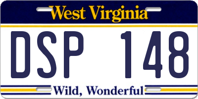 WV license plate DSP148