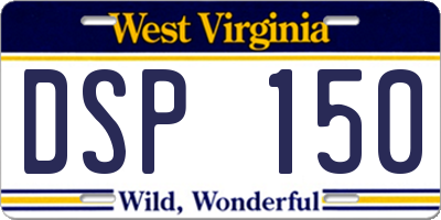 WV license plate DSP150