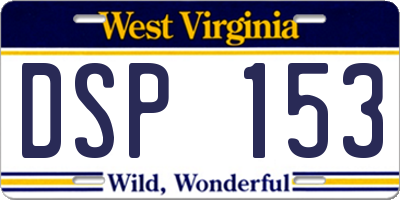 WV license plate DSP153