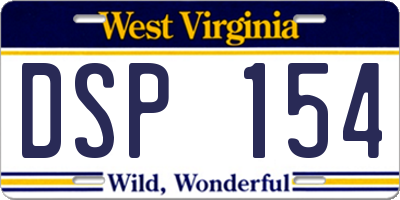 WV license plate DSP154