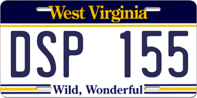 WV license plate DSP155