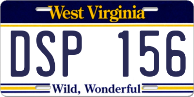 WV license plate DSP156