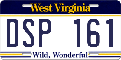 WV license plate DSP161