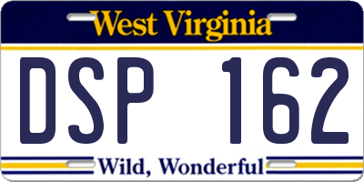 WV license plate DSP162