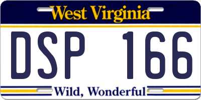 WV license plate DSP166