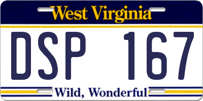 WV license plate DSP167