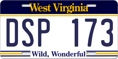 WV license plate DSP173