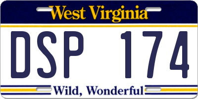 WV license plate DSP174