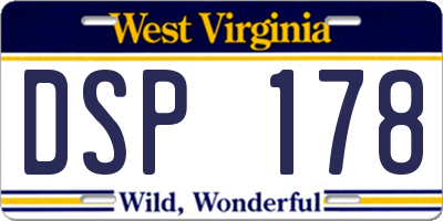 WV license plate DSP178
