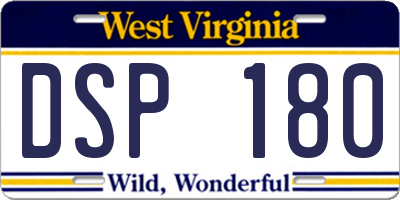 WV license plate DSP180