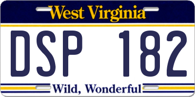 WV license plate DSP182
