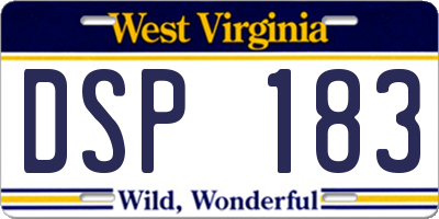 WV license plate DSP183