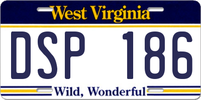 WV license plate DSP186