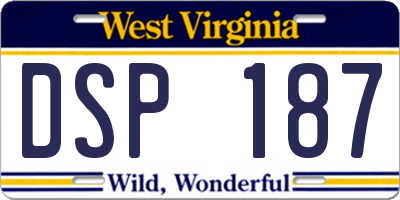 WV license plate DSP187