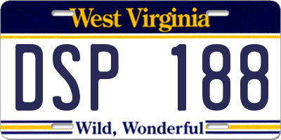 WV license plate DSP188