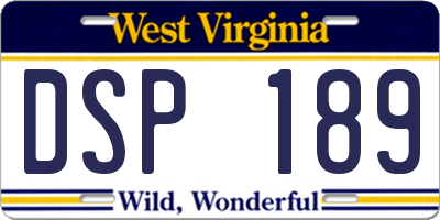 WV license plate DSP189