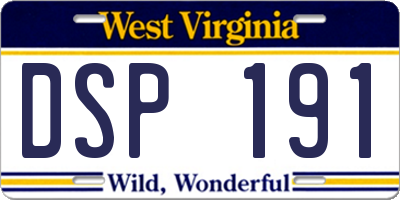 WV license plate DSP191