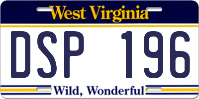 WV license plate DSP196