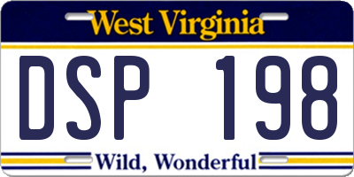 WV license plate DSP198