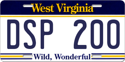 WV license plate DSP200