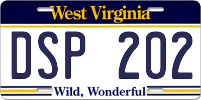 WV license plate DSP202
